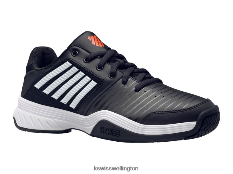 Men Jet Black/White/Spicy Orange COURT EXPRESS 2ZX809 K-Swiss Shoes
