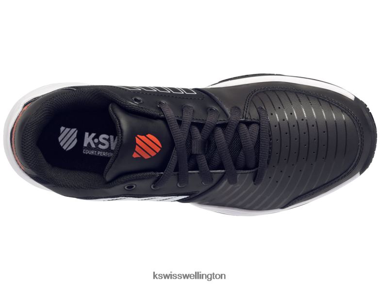 Men Jet Black/White/Spicy Orange COURT EXPRESS 2ZX809 K-Swiss Shoes