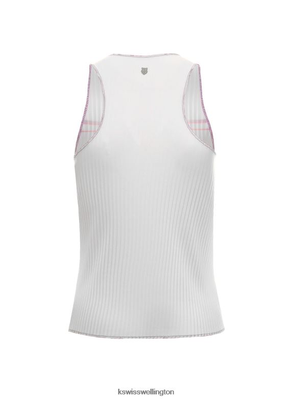 Women White Angel SCULPT PLEATED TANK 2ZX80542 K-Swiss Lifestyle