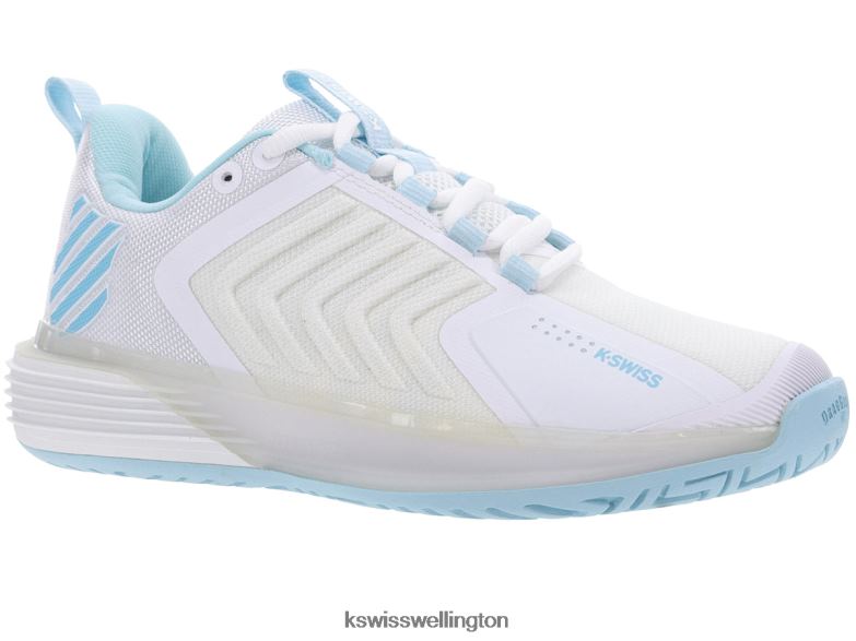 Women White/Blue Glow ULTRASHOT 3 2ZX80231 K-Swiss Shoes